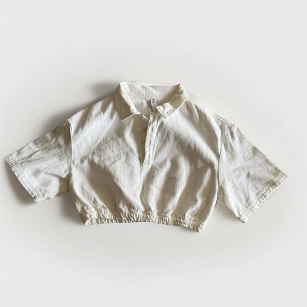 Zara Cropped White Top Sz. Small